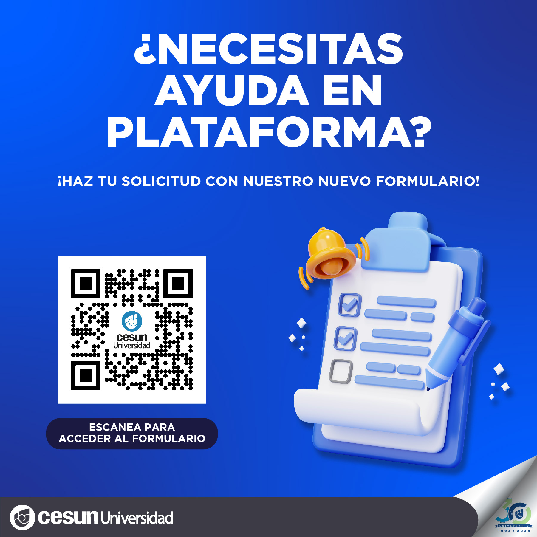 ¿Necesitas ayuda en plataforma? ¡haz tu solicitud con nuestro nuevo formulario!